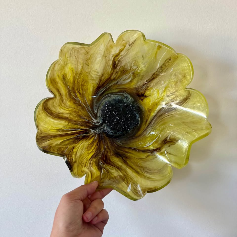 sunflower inspired candle bowl